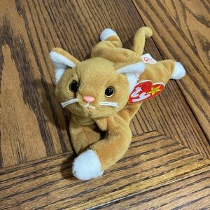 Adorable Ty Beanie Babies Nip Cat 🐈 Plush - Tan and White